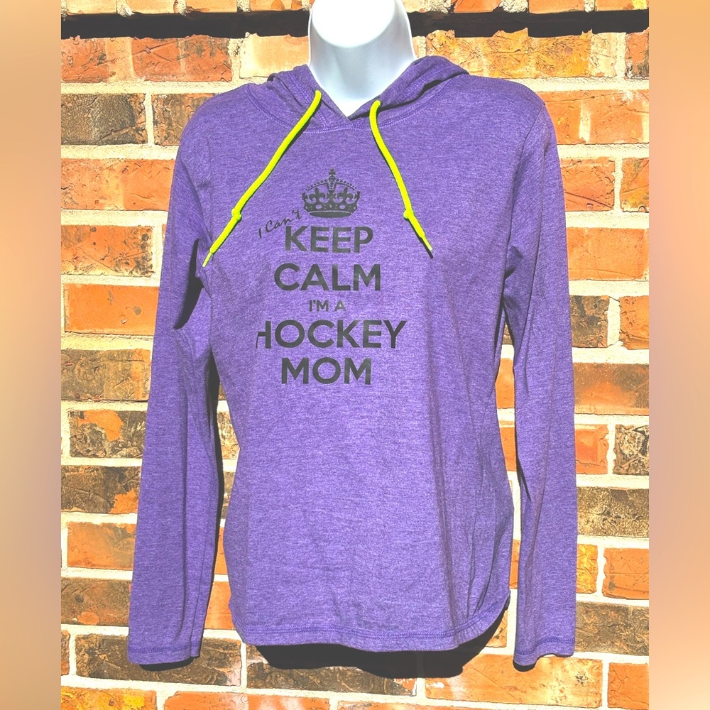 Hockey Mom Long Sleeve Hoodie.Funny Saying Front . Hockey Fan. Woman’s Size M